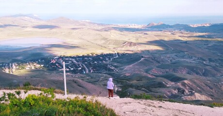 hiking in the mountains Crimea, Russia 

