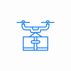 drone package delivery icon sign vector