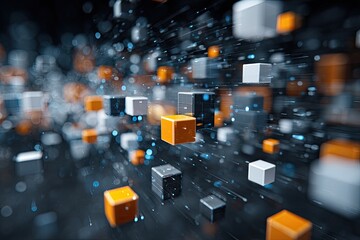 Abstract digital cubes in motion (3)