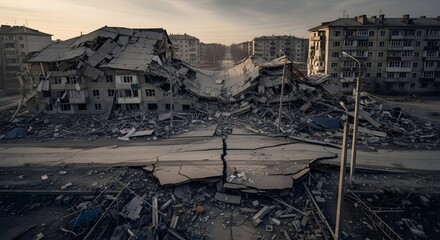 Wreckage and Devastation After Catastrophic Event