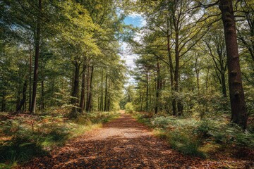 Fototapeta premium Sunlit woodland path