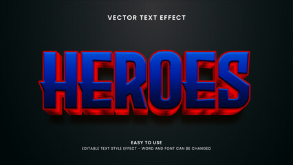 heroes editable text effect