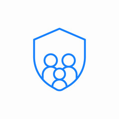 shield life insurance family protection icon sign vector