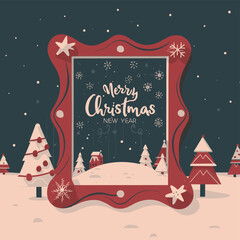 2d vector illustration colorful Christmas items frame and decoration with gifts accessories