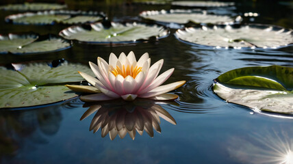 water lily in the pond