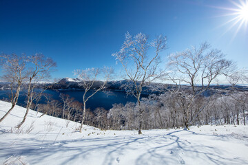 Lake Mashu and sparkling ice