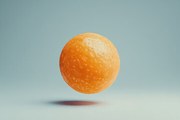 Surreal collage of orange planet with crater texture in cosmic background