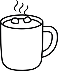 hot cocoa marshmallow icon on transparent background