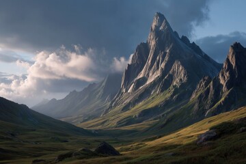 Majestic Mountain Peak Under Dramatic Clouds