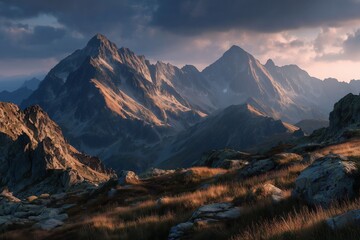 Majestic Mountain Landscape at Sunset