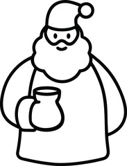 santa milk jug icon on transparent background