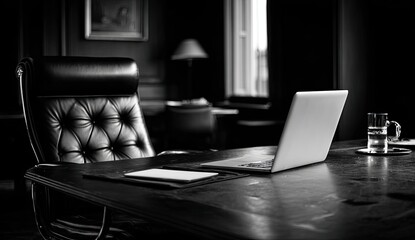 Dark, elegant office scene