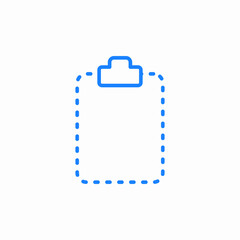 dashed clipboard icon sign vector