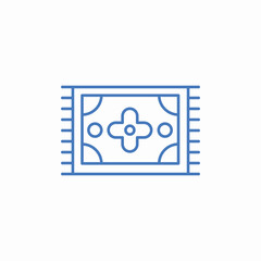 decorative rug carpet icon sign vector