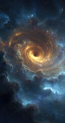 Cosmic Vortex Nebula swirl, space background, galactic center, potential wallpaper