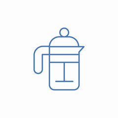 french press coffee icon sign vector