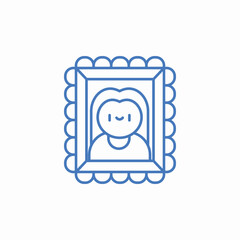 framed portrait smile icon sign vector