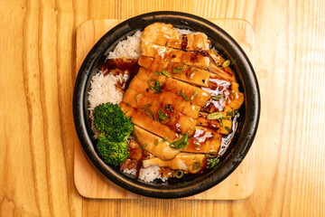 Chicken teriyaki with rice