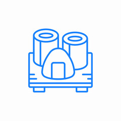 sushi plate icon sign vector