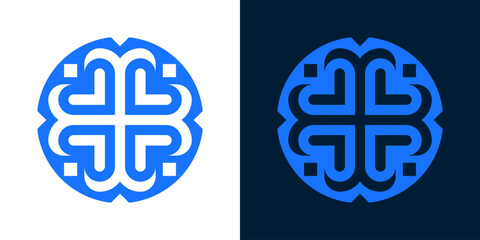 Fototapeta premium Circle Ornament Logo Design for boutique, spa, beauty modern logo on black and white background