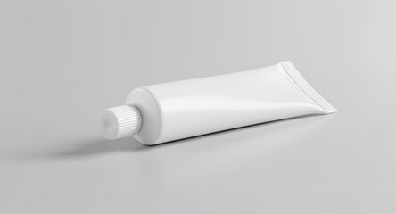 Blank White Tube Mockup for Cosmetic Cream Toothpaste or Ointment Packaging Display Template