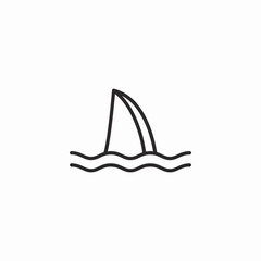 sailboat fin icon sign vector