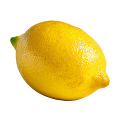Fresh yellow lemon citrus fruit food healthy ingredient sour vitamin c isolated on transprint background