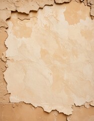 Close up of Beige Exterior Wall with Eroded Plaster Layers in Natural Light