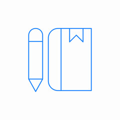 paper notebook diary planner pencil icon sign vector