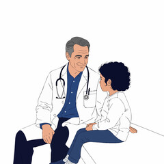 Doctor examining child patient&rsquo;s health during medical checkup