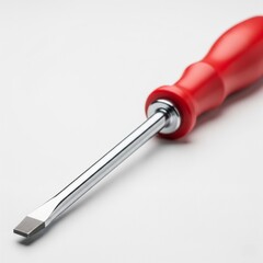 red screwdriver on white background