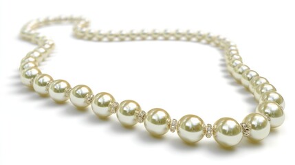 Obraz premium Pearl necklace on white background (1)