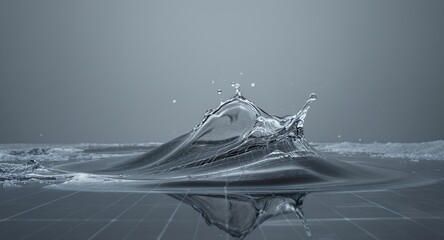 Water splash crown liquid droplet  texture background clean abstract design element