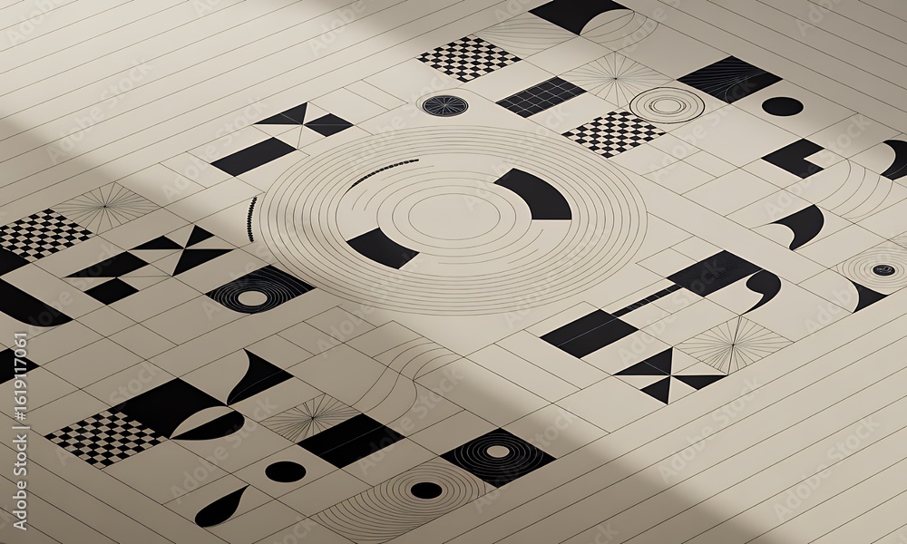 Aufkleber abstract geometric pattern background with lines and shapes