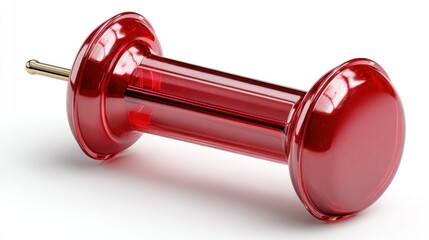 Red pushpin on white background