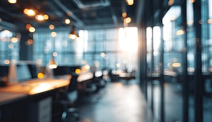 Fototapeta premium Blurred interior of a modern office space