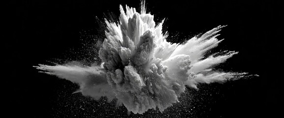 Powder explosion in grayscale