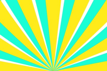 Green and yellow sunburst wallpaper. Retro background with rays. Abstract background with stripes. Design for banner, wallpaper, card, template, cover, print, poster, etc.