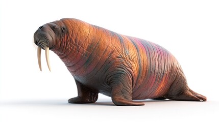 Walrus, colorful, front view