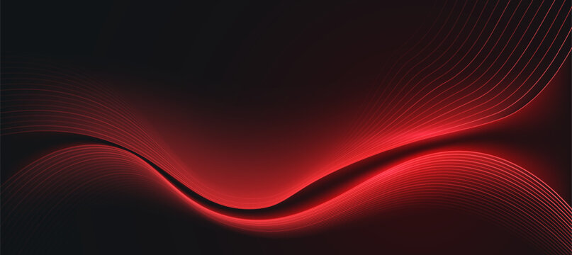 Modern abstract red wave on dark background,tech banner, corporate business concept, hi-tech abstract background, vector illustration for business or presentation