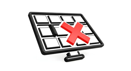 Obraz premium Computer Monitor Error Red X Symbol Problem Failure