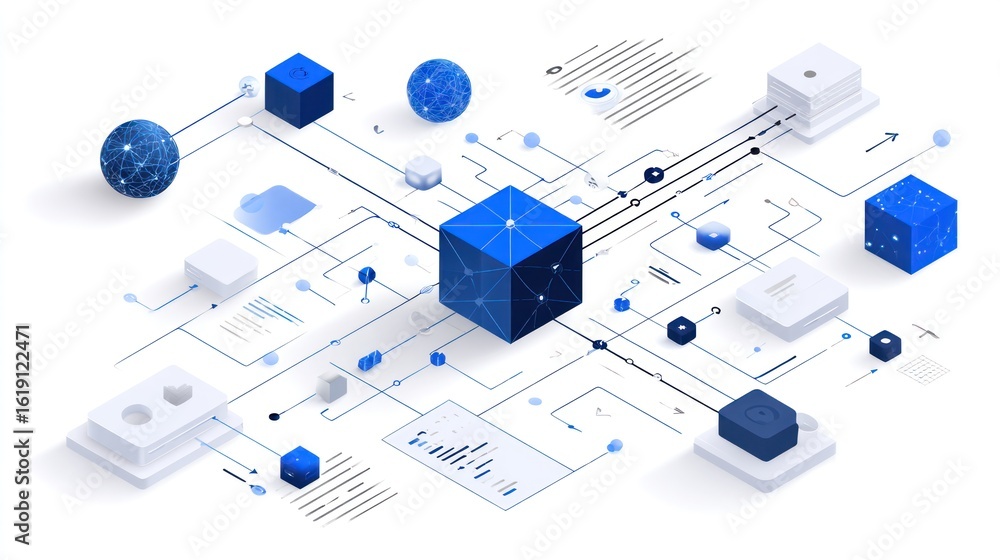 Poster abstract network of interconnected elements