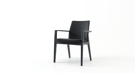 Fototapeta premium Modern Black Chair on White Background