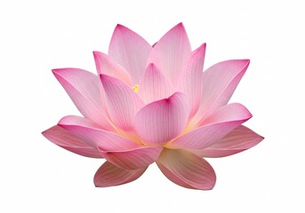 Beautiful pink lotus flower isolated on white background
