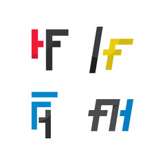 hf and fh letter logo , sign of abstract hf and fh logo illustration