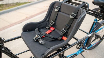 Child Safety Seat for Bicycle with Harness System and Comfortable Padding