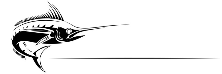 line art illustration for a swordfish