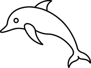 Fototapeta premium dolphin icon outline vector illustration on transparent background
