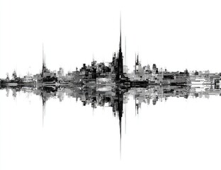 Abstract city skyline wave form