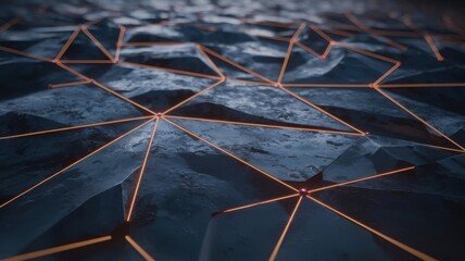 Abstract geometric network connecting points on a textured surface